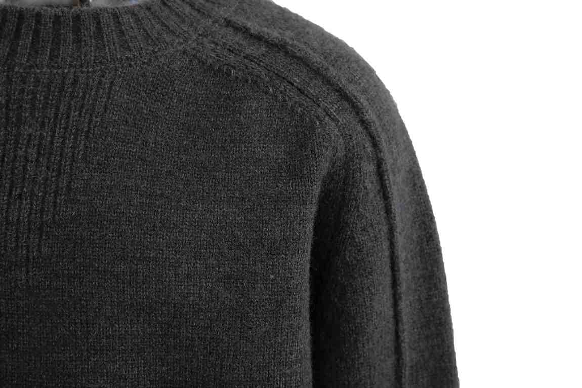 Dark Gray Ribbed Crewneck Sweater