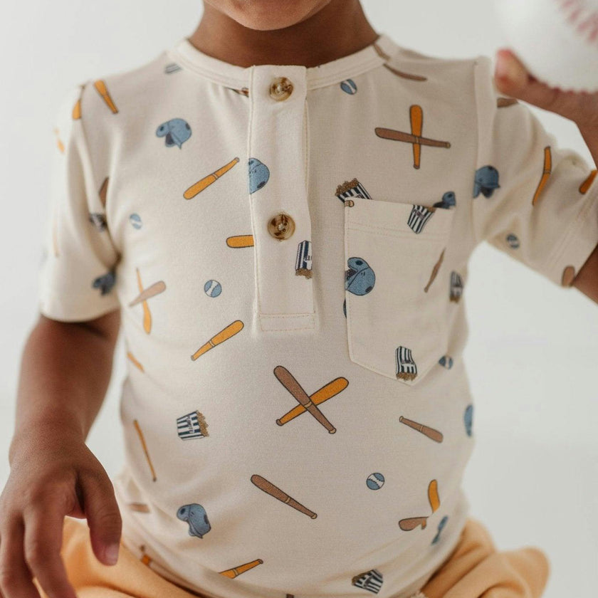 Boy's Short Sleeve Henley Shirt