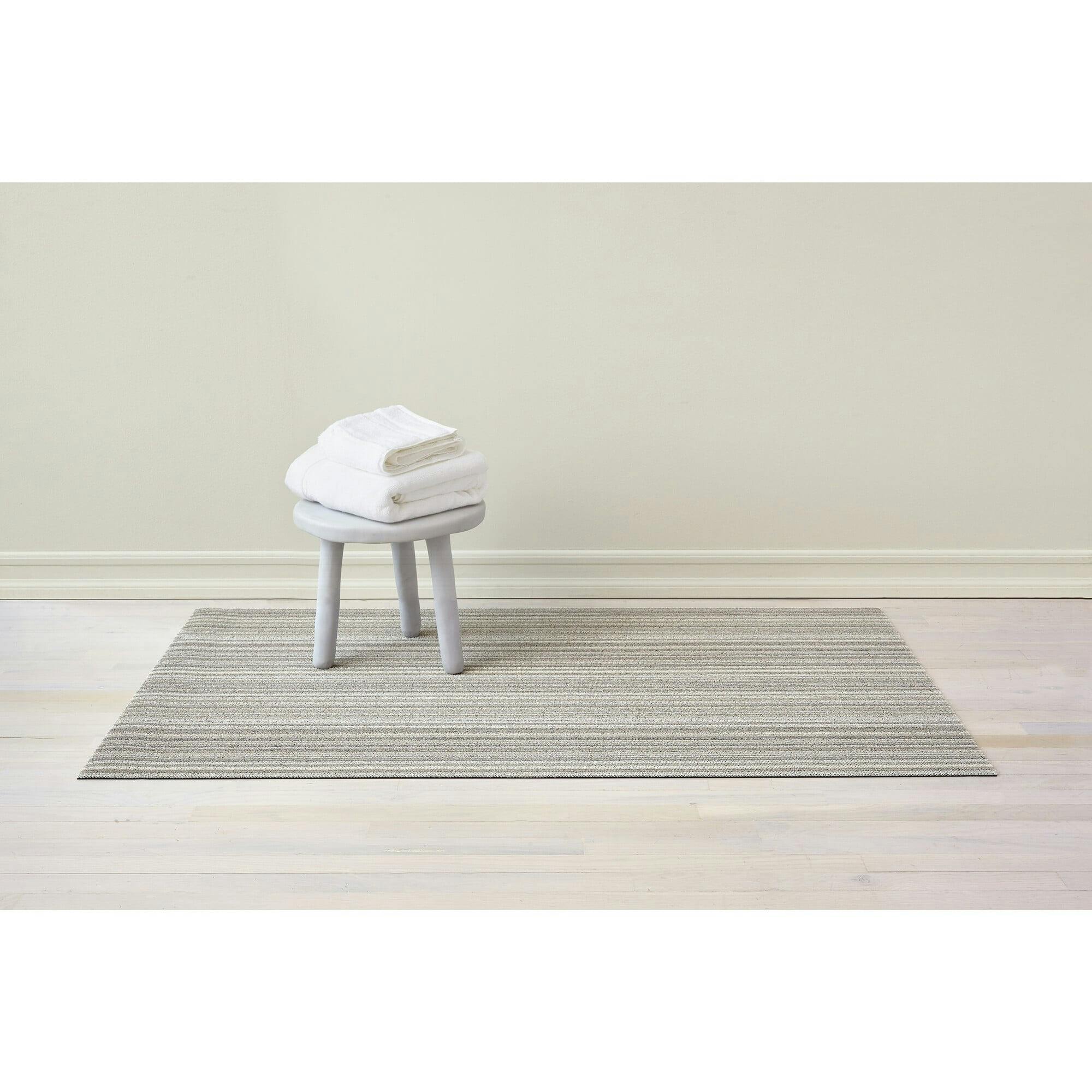 Skinny Stripe Shag Floor Mat, Neutral
