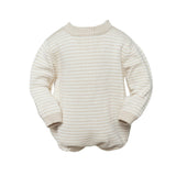 Baby Knit Romper Oatmeal Stripe