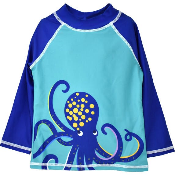 UPF 50+ Graphic Rash Guard Swim Top - F
