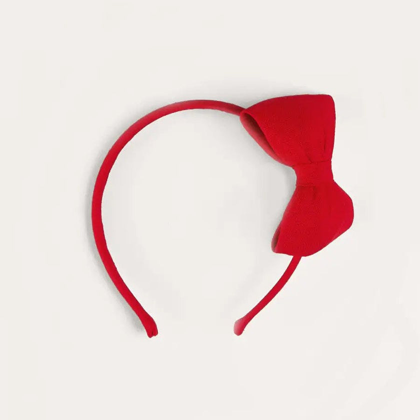 Plain Linen Hairband in Red