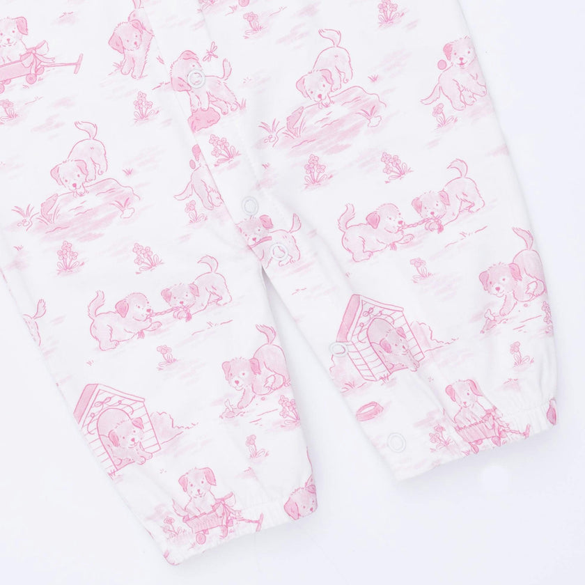 Puppy Toile Pink - Convertible Gown