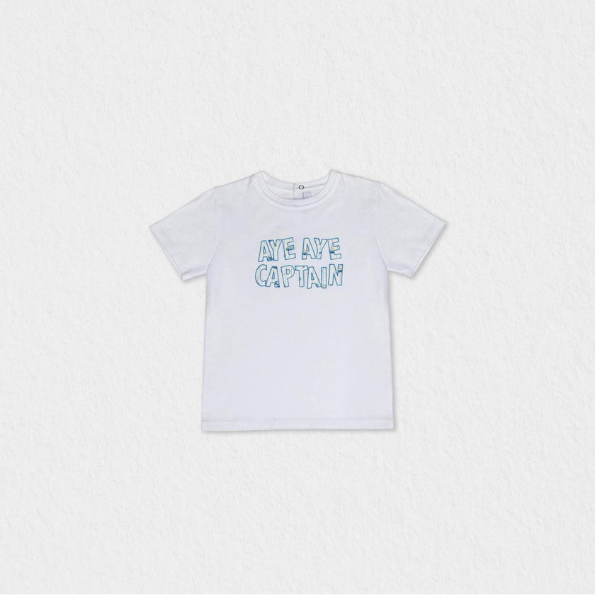 Cederique Boy T-shirt Short Sleeve, White Captain