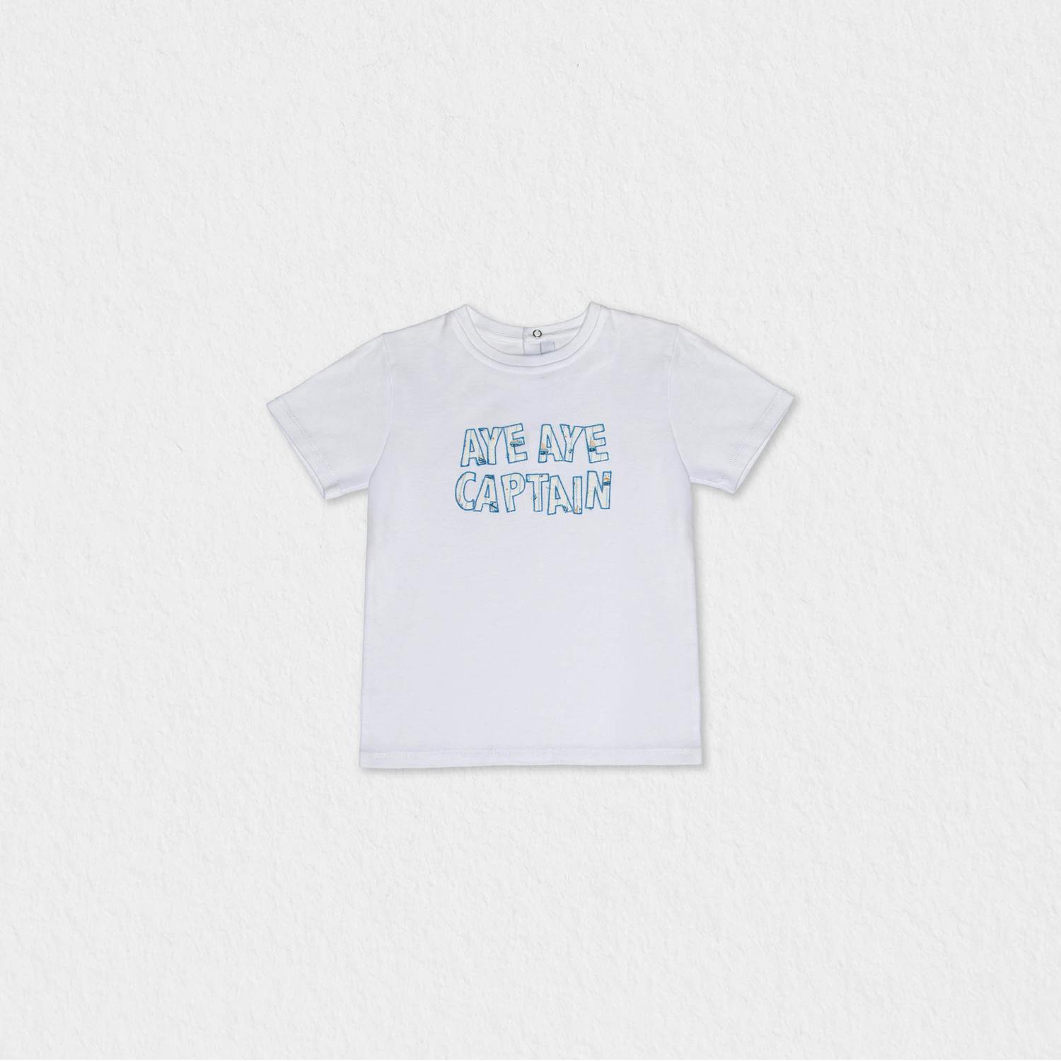 Cederique Boy T-shirt Short Sleeve, White Captain