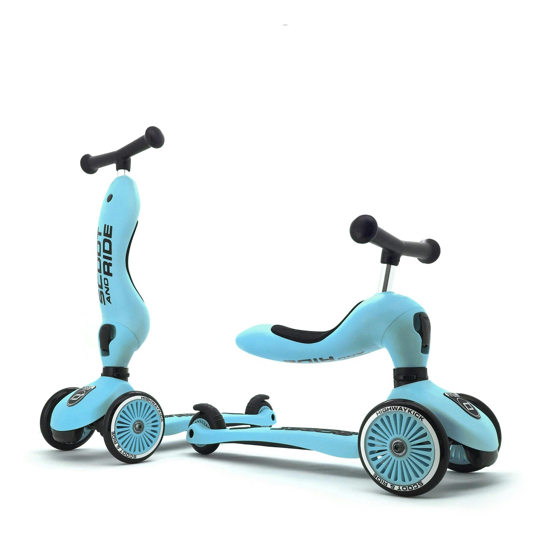 HighwayKick 1 Scooter and Ride On Toy Blueberry