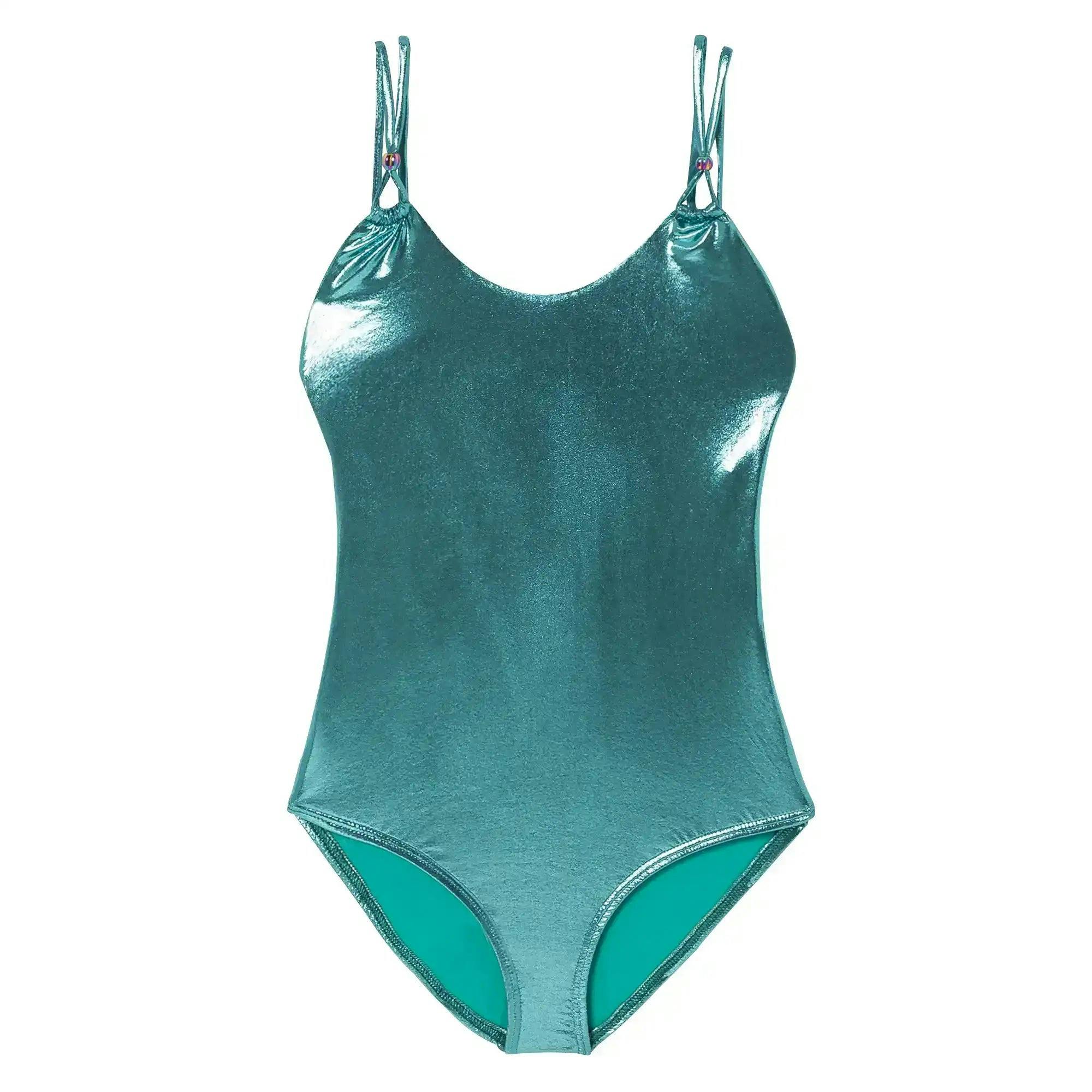 Girls' swimsuit, emerald | GLOW 1P