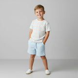 Organic Terry Tee & Shorts Set - Cabana Stripes