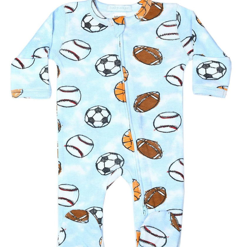 Baby Zipper Footie - Chalk Sports