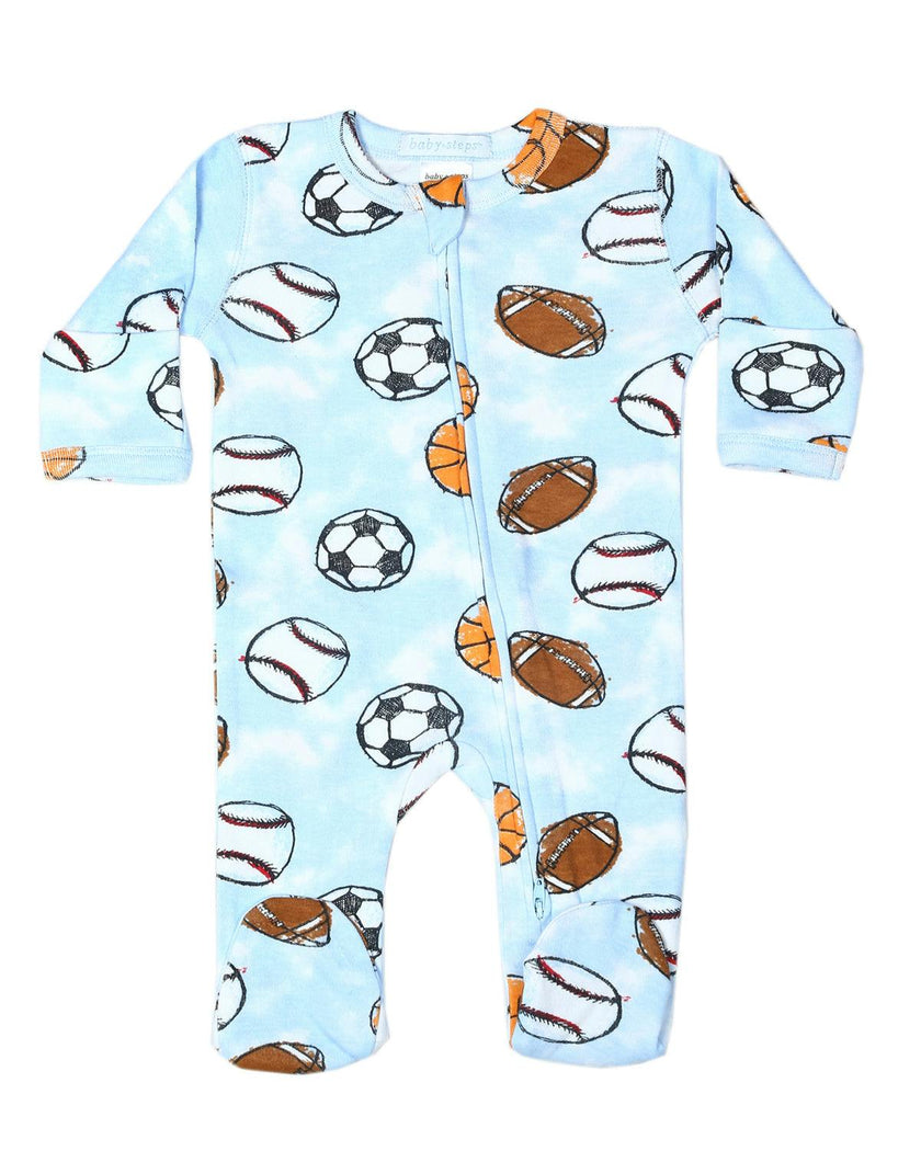 Baby Zipper Footie - Chalk Sports