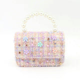 Multi Flower Tweed Purse
