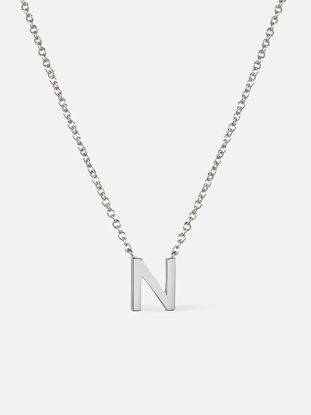 Silver Initial Necklace - Letter Necklace
