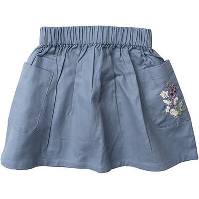 Celeste Embroidered Pocket Skirt, Blue