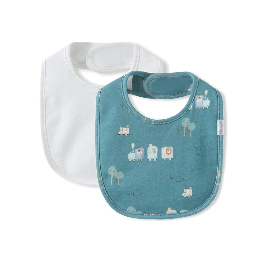 Magnetic Bib 2-Pack - Le Petit Express Green