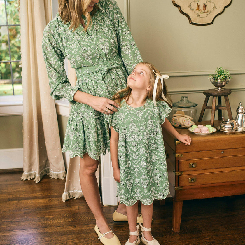 Jillian Dress in Mint Embroidery