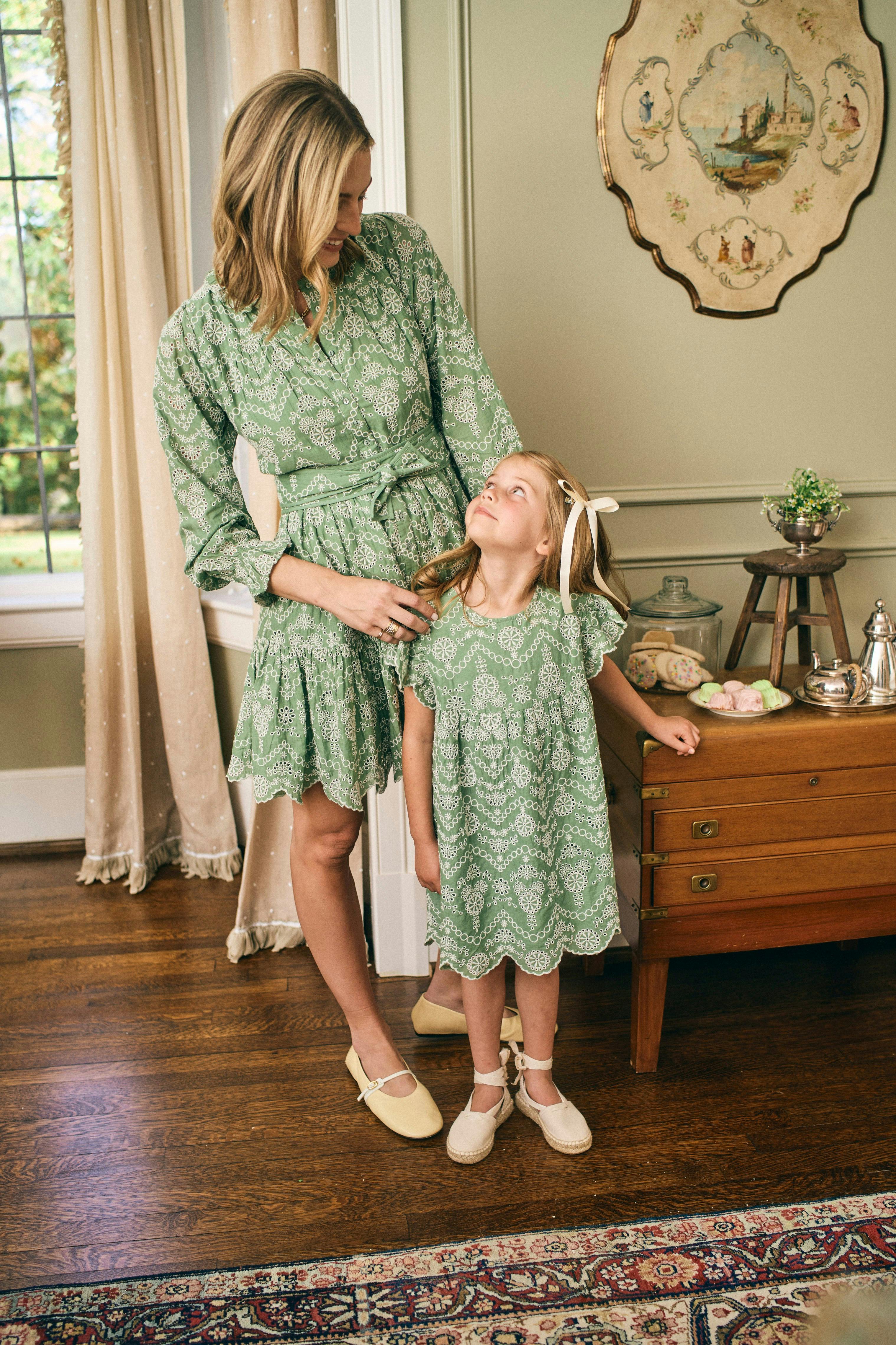 Jillian Dress in Mint Embroidery
