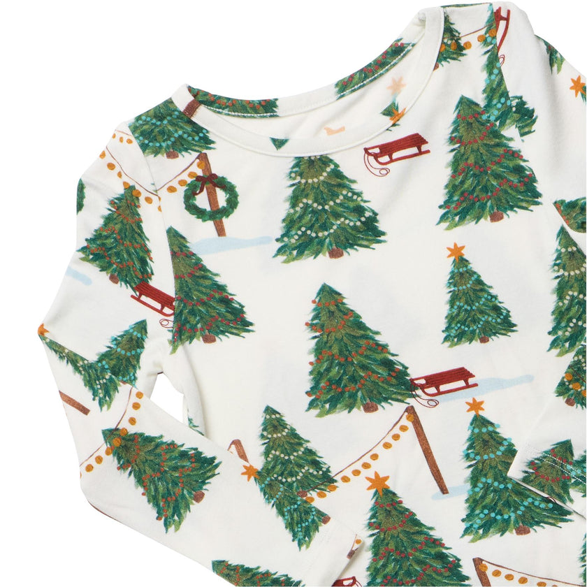 Kids Bamboo PJ Set - Christmas Tree Farm