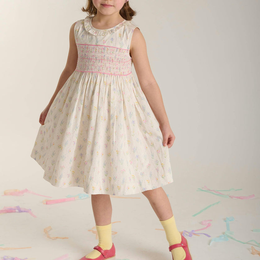 Hand-Smocked Girls Dress - Kacey