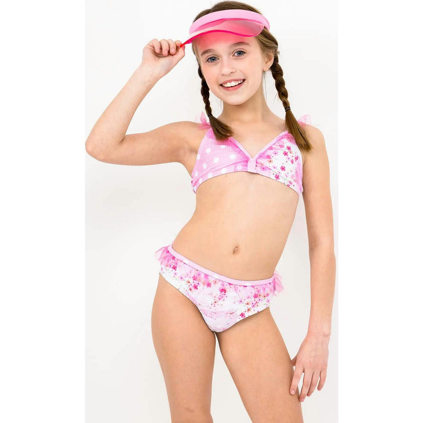 Krista Ruffle Floral Printed Bikini Swimsuit