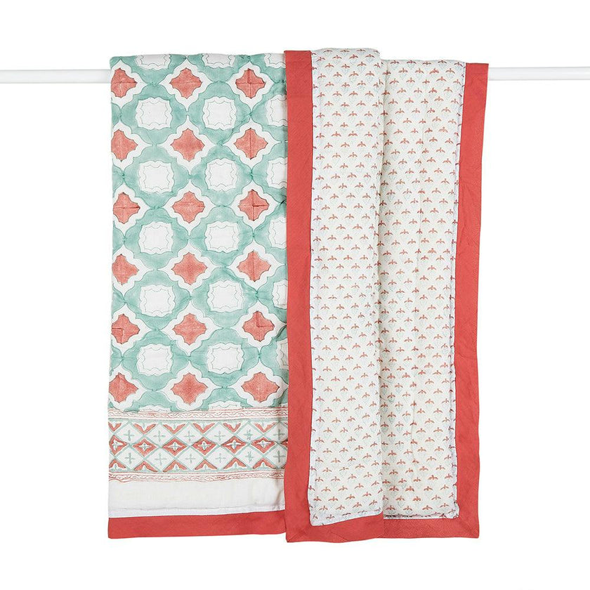 Block-Printed Cotton Crib Quilt