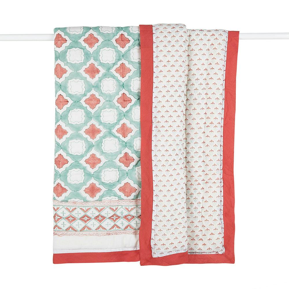 Block-Printed Cotton Crib Quilt