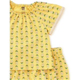 Printed Crochet Trim Baby Set, Yellow