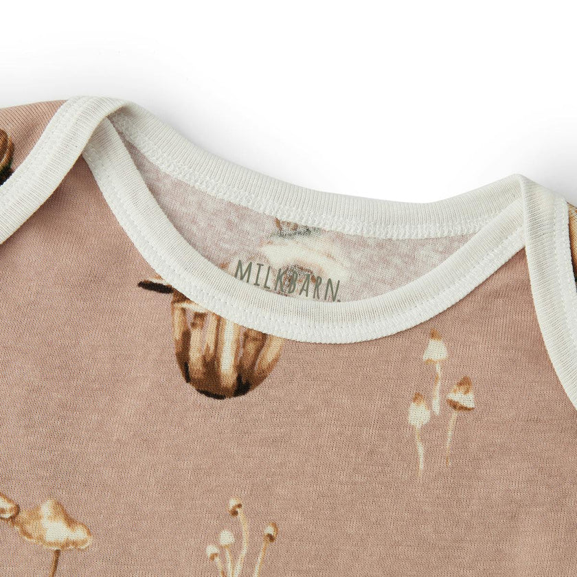 Mushroom Organic Cotton Short Sleeve One Piece