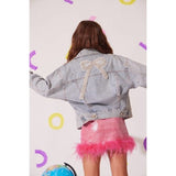 Crystal Bow Denim Jacket