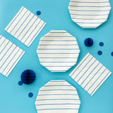 Cobalt Frenchie Striped Small Plates