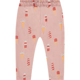 Ice Cream Cones Print Cuffed Drawstring Waist Sweatpants