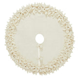 Handmade Felt Mini Christmas Tree Skirt - Cream Overlapping Flowers - 26"