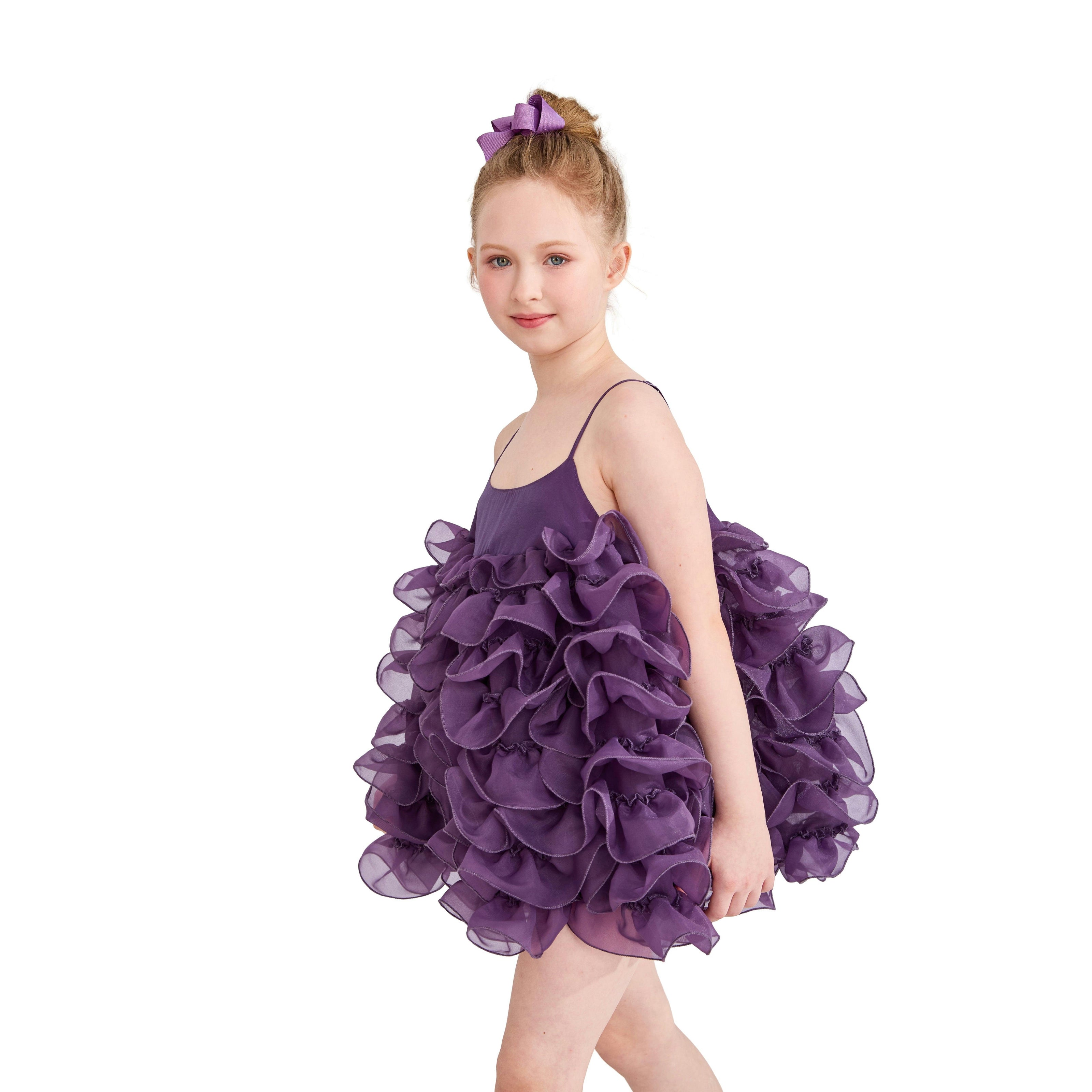 Purple Vionara Ruffle Dress