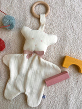 Cachou the Lovey with Removable Wood Teething Ring