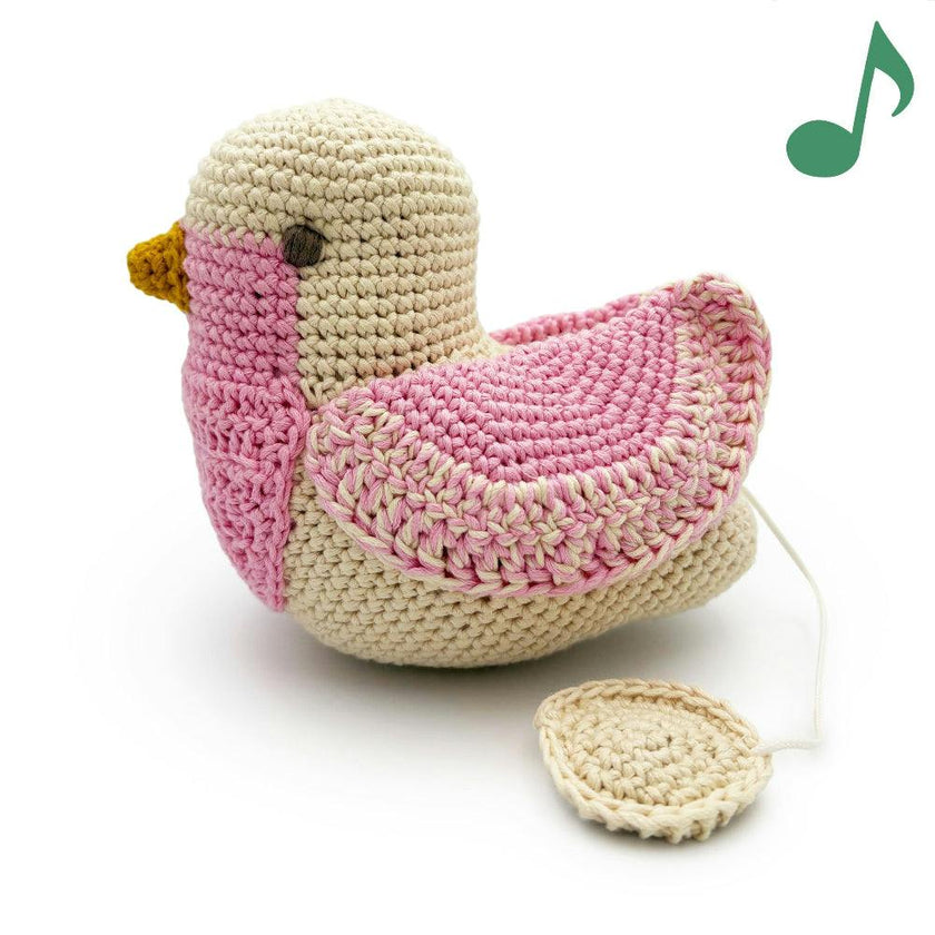 Pink Chickadee Gift Box 🌸 100% organic cotton music box and lovey
