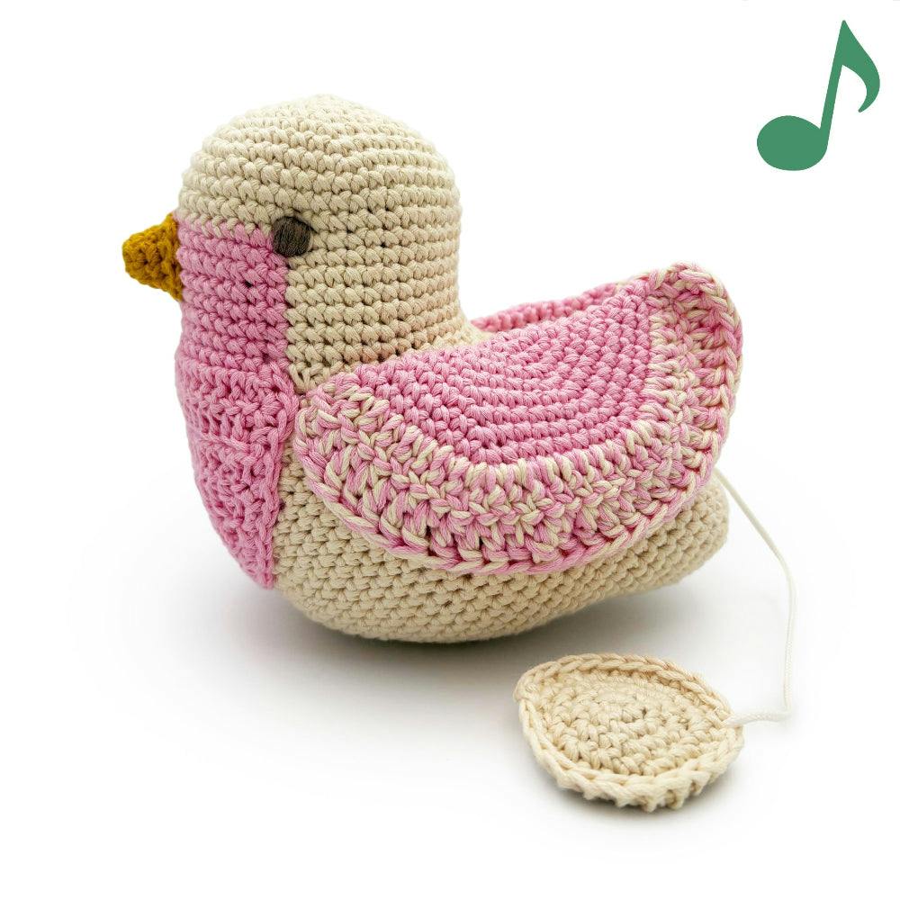 Pink Chickadee Gift Box 🌸 100% organic cotton music box and lovey