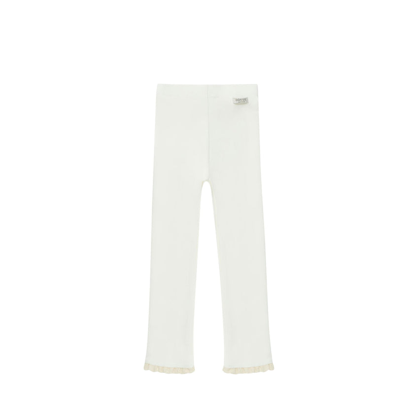 Affy Ribbed Lace Trim Leggings
