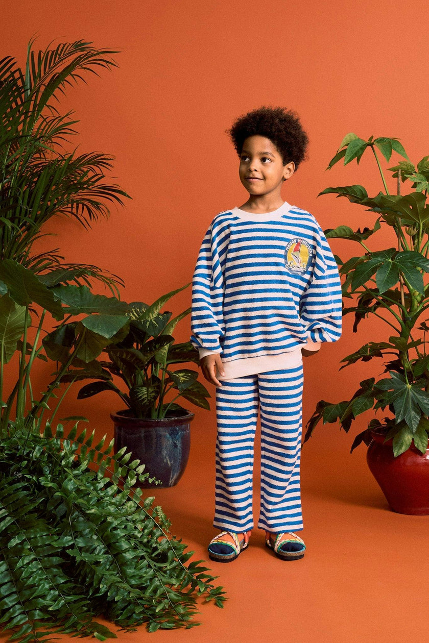 BARCOS STRIPED SWEATPANTS BLUE & WHITE
