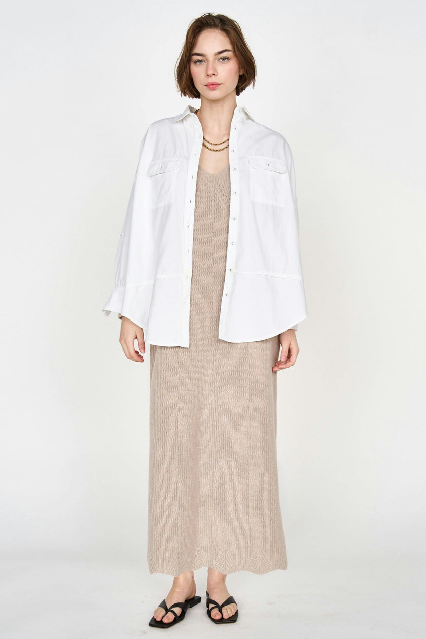 Kyoto Shirt in White Poplin