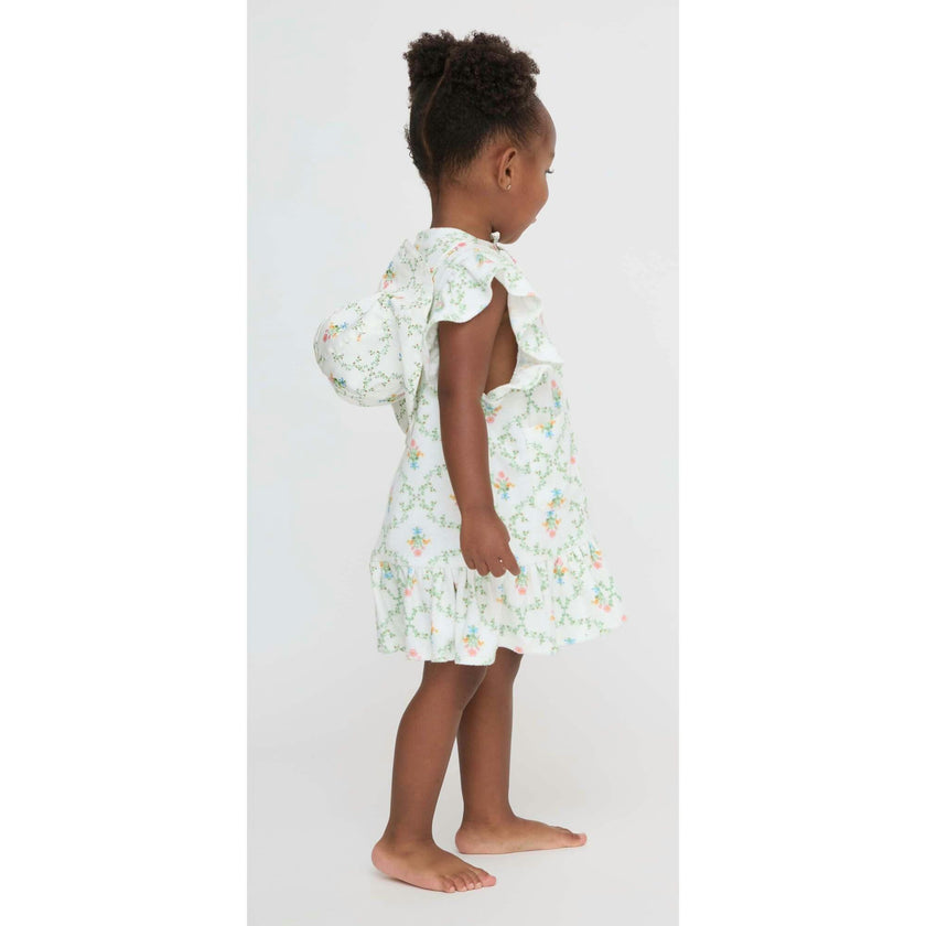 The Tiny Frankie Beach Dress - Pastel Trellis