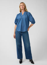 Relaxed Popover Chambray Maternity Shirt