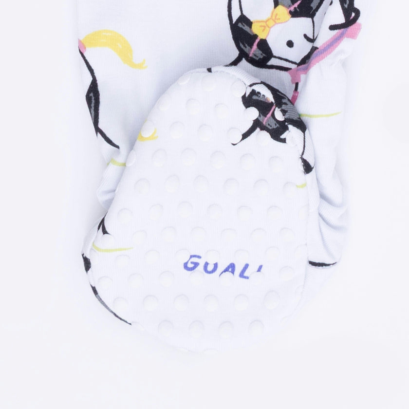 Soccer Balls Playing Soccer Pink - 2 Way Ruffle Back Zipper Footie