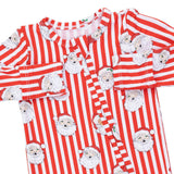 Vintage Santa Stripe - 2 Way Zipper Footie