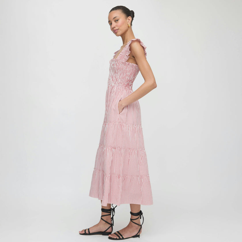 The Ellie Nap Dress - Red Ticking Stripe