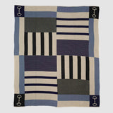 Cotton Sustainable Knit Plaid Throw Blanket - Equestrian Stable Stripe