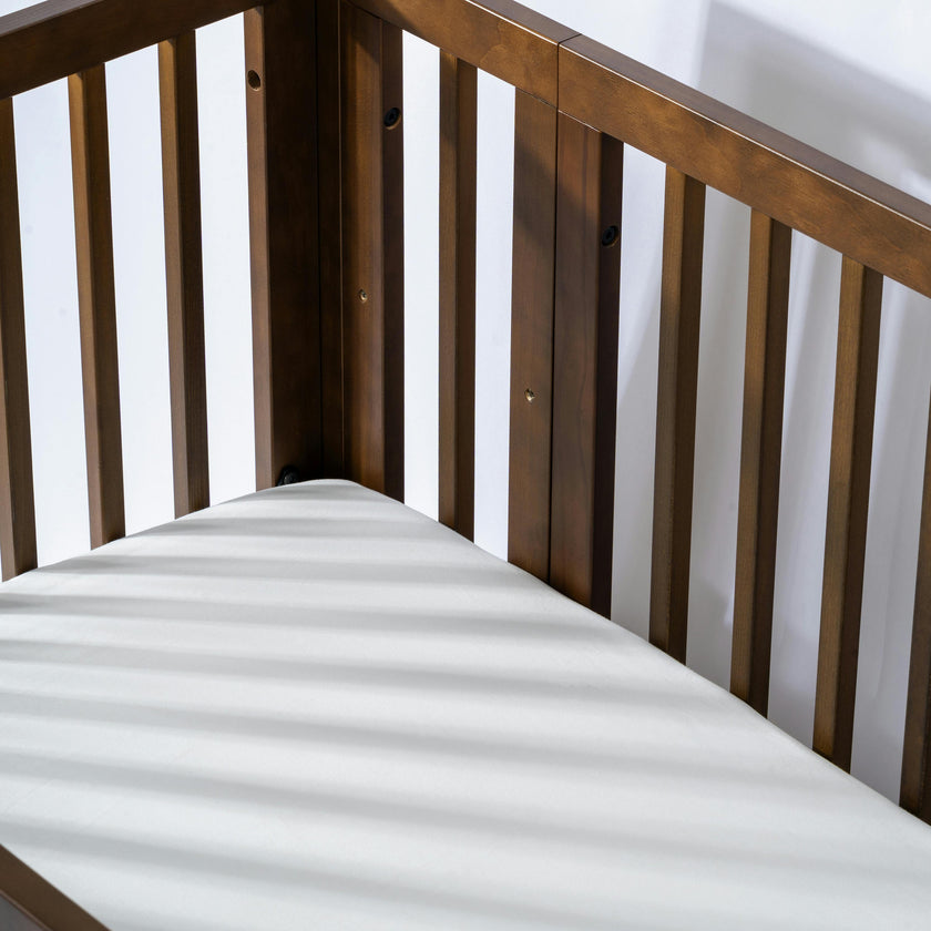 Crib Sheet in GOTS Certified Organic Brushed Cotton in Bright White