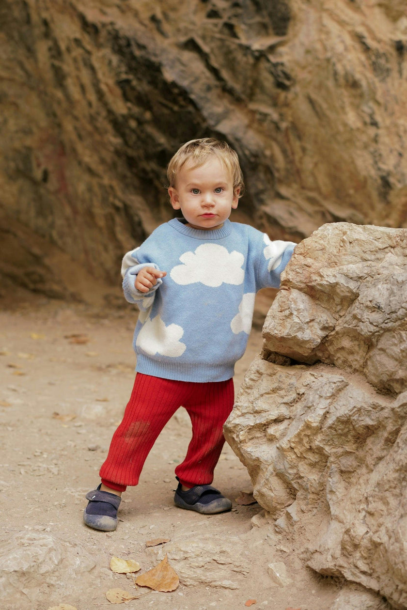 children's wool blend sweater - cloudy