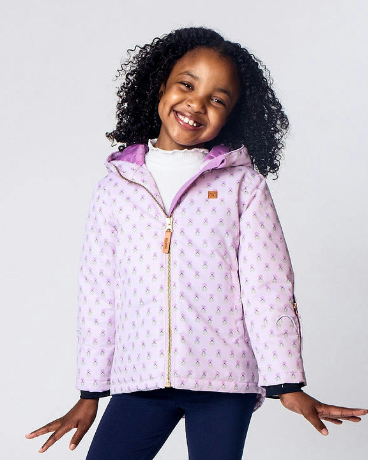 Kids Winter Coat in Pink Marigold