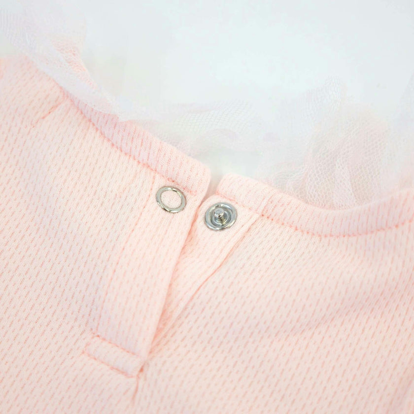 Pointelle Dotted Mesh Collar Two Piece Set
