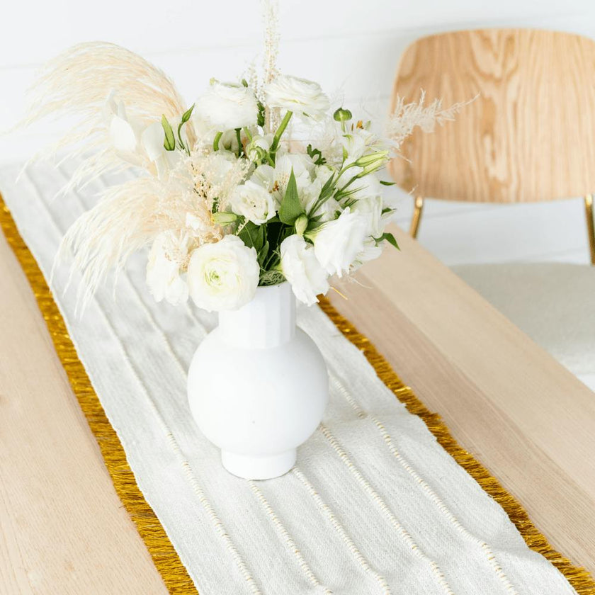 Gold Fringe Table Runner