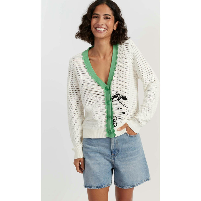 Cotton Snoopy Crochet Peekabo Cardigan